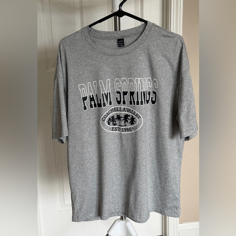 Gray Oversized “Palm Springs” T-Shirt